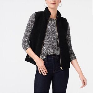 J. Crew Factory Teddy Sherpa Vest Black Women’s Size XXS